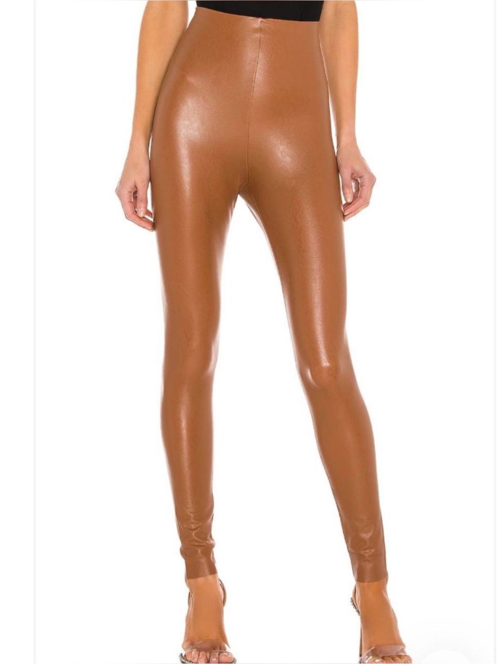 Commando Faux Leather High Rise Leggings Cocoa Brown Edgy